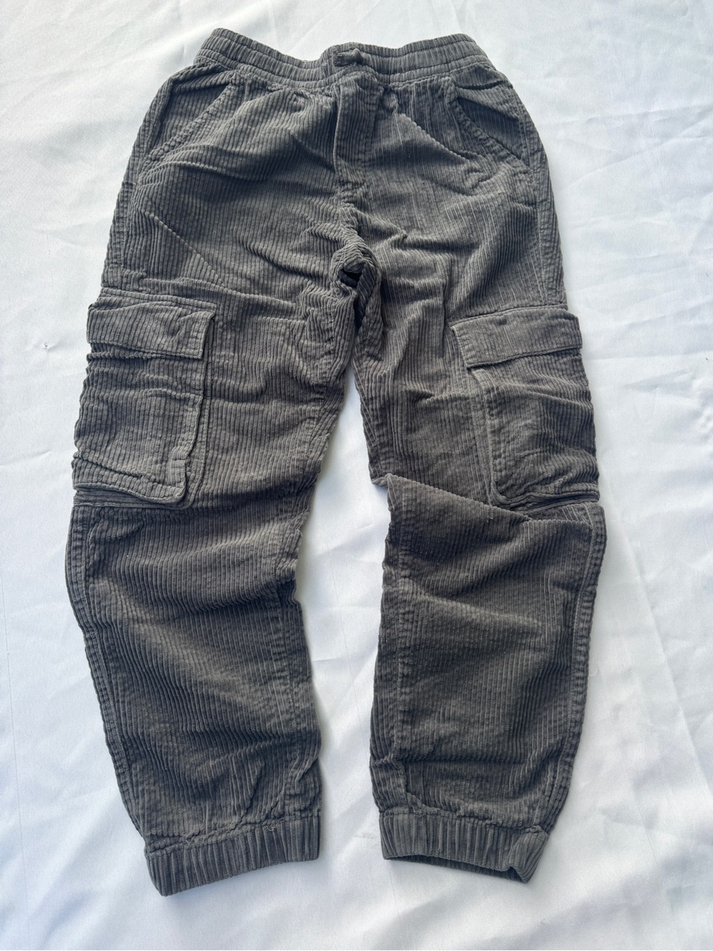 H&M Kids boys Corduroy Cargo Pants in Charcoal Gray size 10